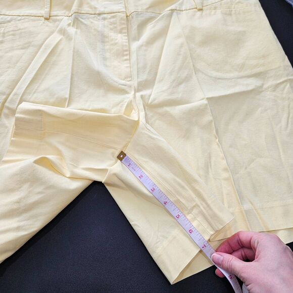 Talbots Womens Bermuda Shorts Size 20 Yellow Mid Rise Cotton Blend Summer Resort - Picture 7 of 8
